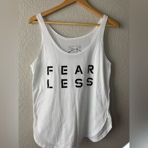 Grunt Style Fearless Tank Top Medium White Graphic Sleeveless NWOT